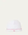 Kissy Kissy Girl's Premier Garden Bouquet Embroidered Hat In White/pink