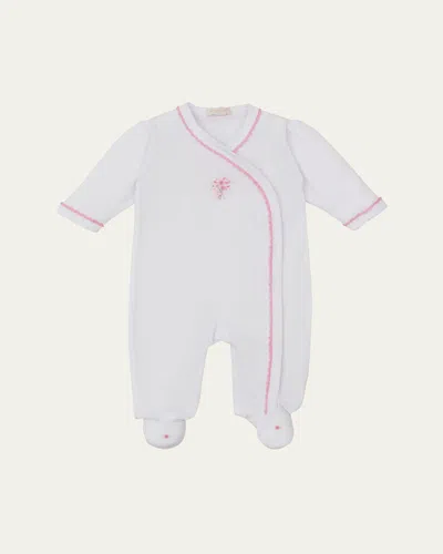 Kissy Kissy Kids' Girl's Premier Garden Bouquet Footie In White/pink