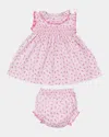 Kissy Kissy Girl's Tulip Blossoms Dress & Bloomers Set In Pk