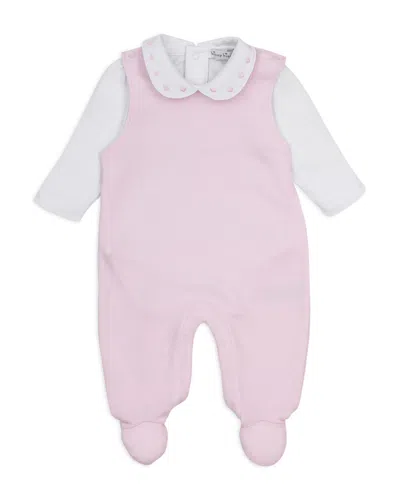 Kissy Kissy Girls' Bodysuit & Quilted Footed Overall Set - Baby In Pink