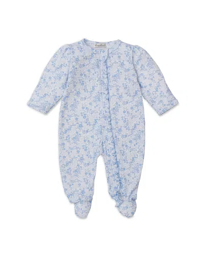 Kissy Kissy Girls' Floral Print Zip Front Footie - Baby In Blue