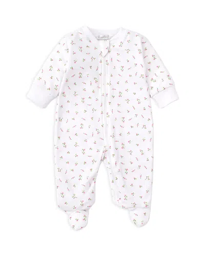 Kissy Kissy Girls' Garden Print Footie With Zip Ruffle - Baby In White