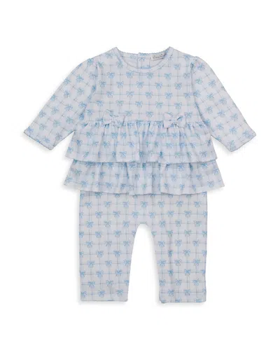 Kissy Kissy Girls' Ruffled Printed Playsuit Coverall - Baby In Blue