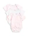 Kissy Kissy Baby Girl's Kissy Three-piece Short-sleeve Bodysuit Set In Pink Stripe