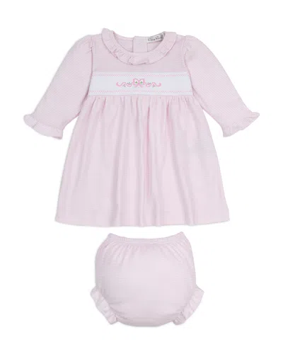 Kissy Kissy Girls' Striped Dress & Diaper Cover Set - Baby In Pink