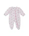 Kissy Kissy Girls' Velour Printed Footie - Baby In White