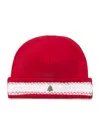 Kissy Kissy Hand-smocked Holiday Medley Beanie In Red