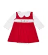 Kissy Kissy Hand-smocked Holiday Medley Dress And Bodysuit In Red
