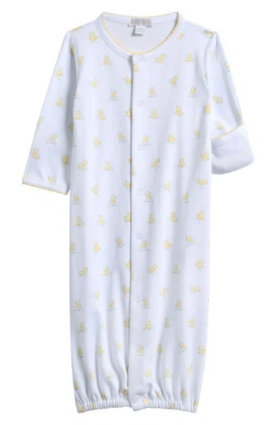 Kissy Kissy Babies'  Hatchlings Print Convertible Pima Cotton Gown In Yellow