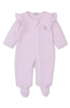 Kissy Kissy Jacquard Zip Footie In Pink
