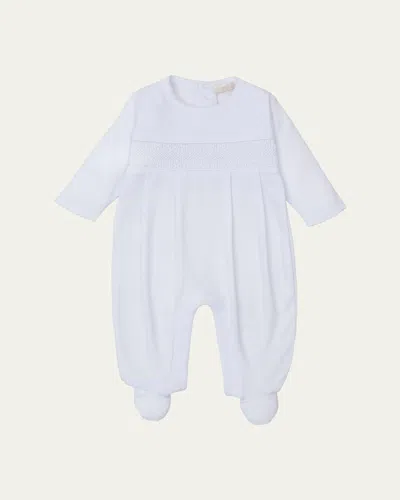 Kissy Kissy Kid's Charmed Hand Smocked Footie In White