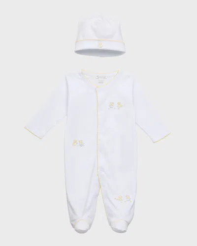 Kissy Kissy Kid's Hatchlings Footie & Hat Set In White