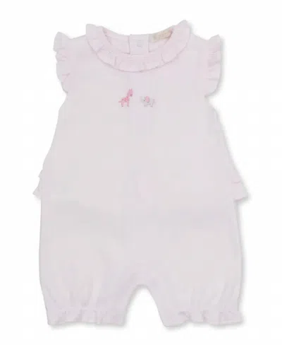 Kissy Kissy Kids' Hand Embroidered Sleeveless Playsuit In Pink