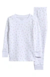 Kissy Kissy Kids' Rosebud Print Fitted Pima Cotton Two-piece Pajamas In White