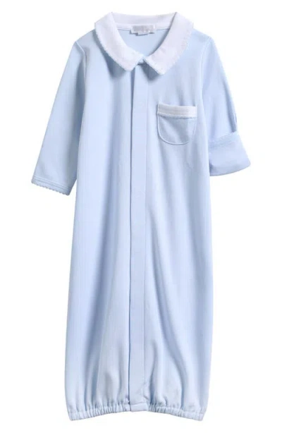 Kissy Kissy Babies'  New Beginnings Pima Cotton Convertible Gown In Blue