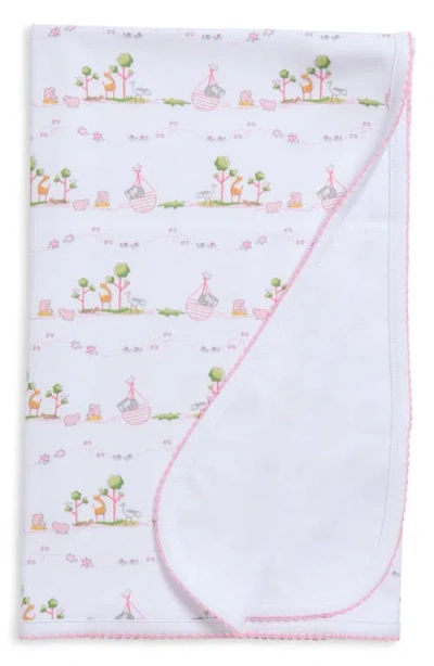 Kissy Kissy Babies'  Noah's Print Pima Cotton Blanket In White
