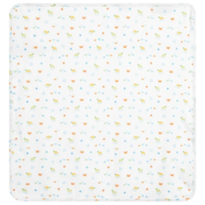 Kissy Kissy Pima Cotton Blanket (74cm) In White