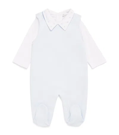Kissy Kissy Kids'  Pima Cotton Bodysuit And Dungarees Set In White
