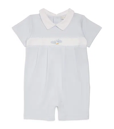 Kissy Kissy Kids' Pima Cotton Bunny Patch Playsuit In Blue