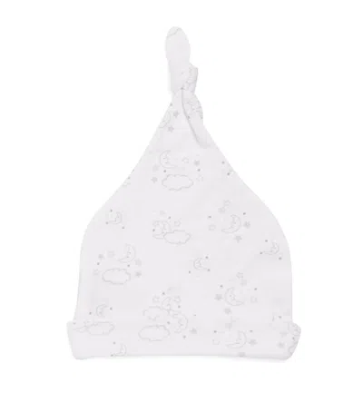 Kissy Kissy Kids' Pima Cotton Cheerful Goodnight Hat In White