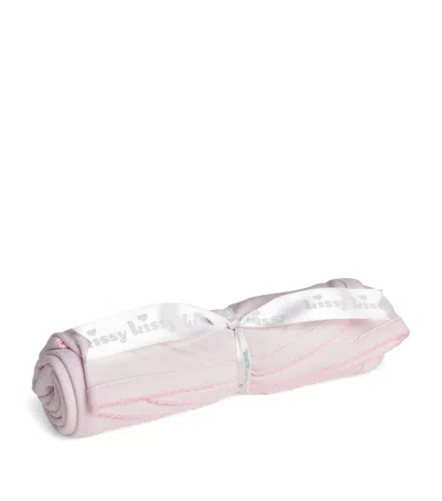 Kissy Kissy Pima Cotton Embroidered Elephant Blanket In Pink