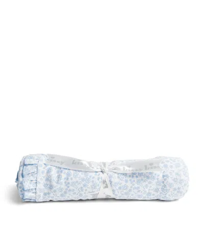 Kissy Kissy Pima Cotton Floral Blanket In Blue