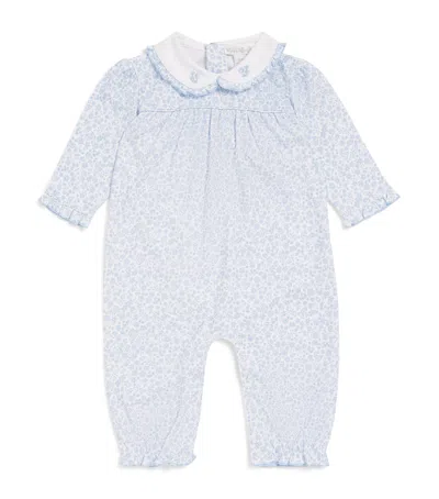 Kissy Kissy Kids'  Pima Cotton Floral Playsuit In Blue