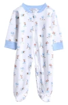 Kissy Kissy Pima Cotton Footie In Blue Multi