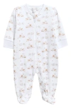 Kissy Kissy Pima Cotton Footie In White