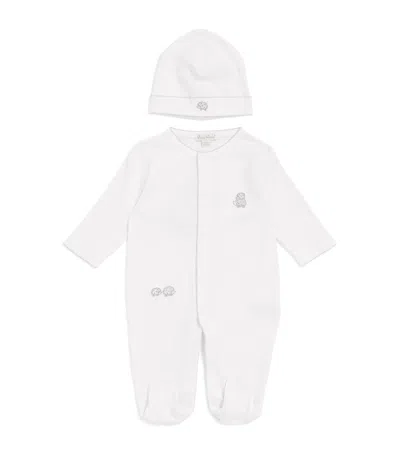 Kissy Kissy Kids'  Pima Cotton Hedgehog All-in-one And Beanie In White