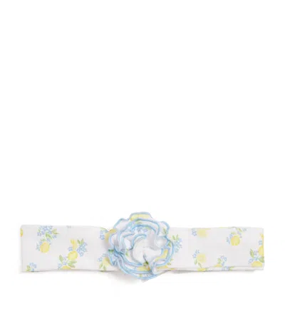 Kissy Kissy Kids' Pima Cotton Lemon Blossom Headband In Blue