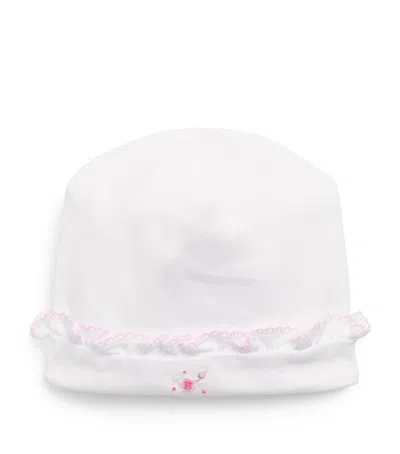 Kissy Kissy Kids' Pima Cotton Rose Hat In White