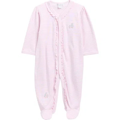 Kissy Kissy Babies'  Pima Cotton Ruffle Footie In Pink