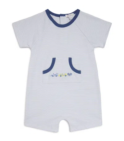 Kissy Kissy Kids' Pima Cotton Sizzling Speedway Playsuit In Blue