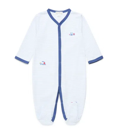 Kissy Kissy Kids'  Pima Cotton Stripe All-in-one In Blue