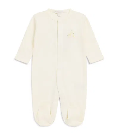 Kissy Kissy Kids'  Pima Cotton Stripe Giraffe All-in-one In Yellow