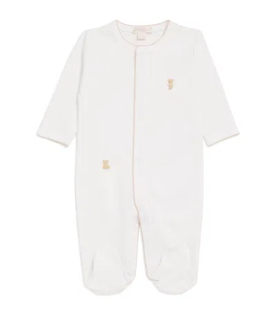 Kissy Kissy Kids' Pima Cotton Teddy All-in-one In White