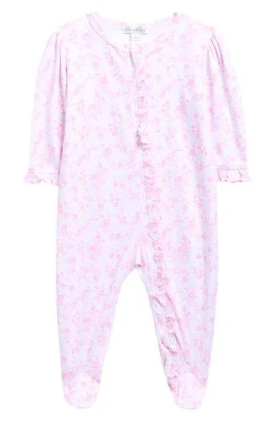 Kissy Kissy Babies'  Pima Cotton Zip Footie In Pink