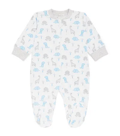 Kissy Kissy Kids'  Pima Cotton-blend Dinosaur Print All-in-one In White