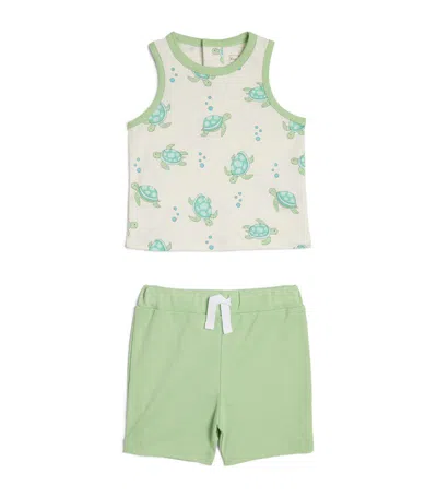 Kissy Kissy Playful Turtles Top And Shorts Set (3-24 Months) In Multi