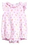 Kissy Kissy Print Pima Cotton Bubble Bodysuit In Multi Pink