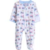 Kissy Kissy Print Pima Cotton Footie In White