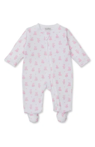 Kissy Kissy Print Pima Cotton Footie Baby) In Pink