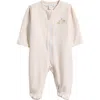 Kissy Kissy Print Pima Cotton Footie In Neutral