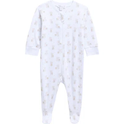 Kissy Kissy Babies'  Print Pima Cotton Footie In White