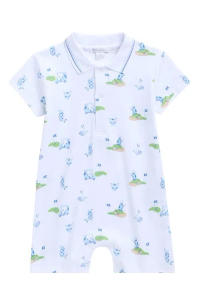 Kissy Kissy Babies'  Print Pima Cotton Polo Romper In Multi