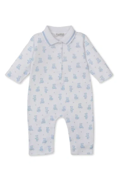 Kissy Kissy Babies'  Print Pima Cotton Romper In Blue