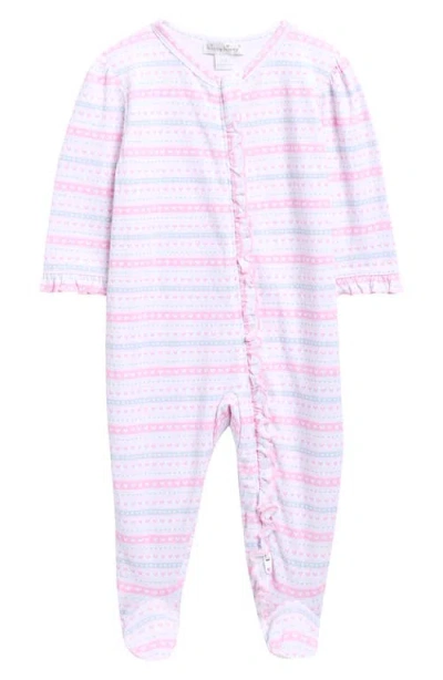 Kissy Kissy Babies'  Ruffle Pima Cotton Footie In Pink