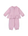Kissy Kissy Ruffled Jacket & Pants Set - Baby In Pink