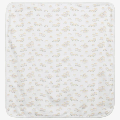 Kissy Kissy Sheep Cotton Blanket (73cm) In White